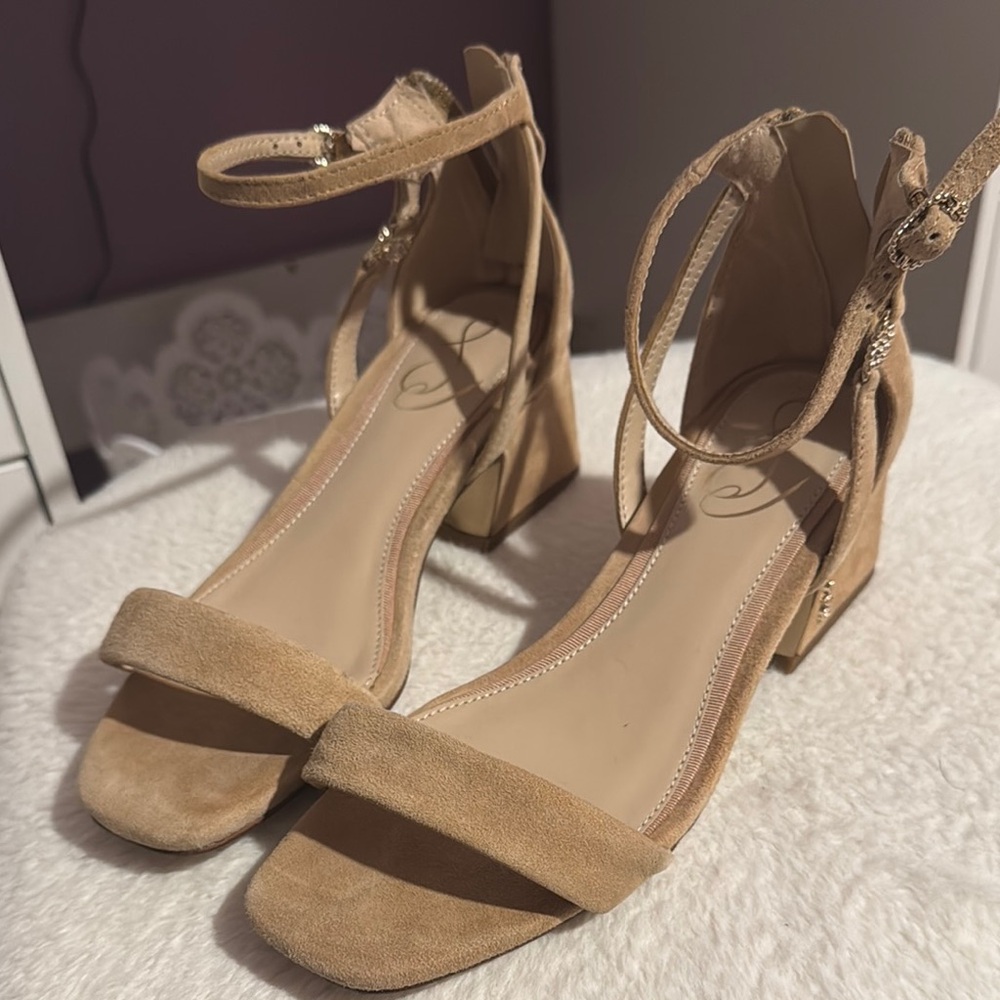 Sam Edelman Tan Heels with Ankle Strap